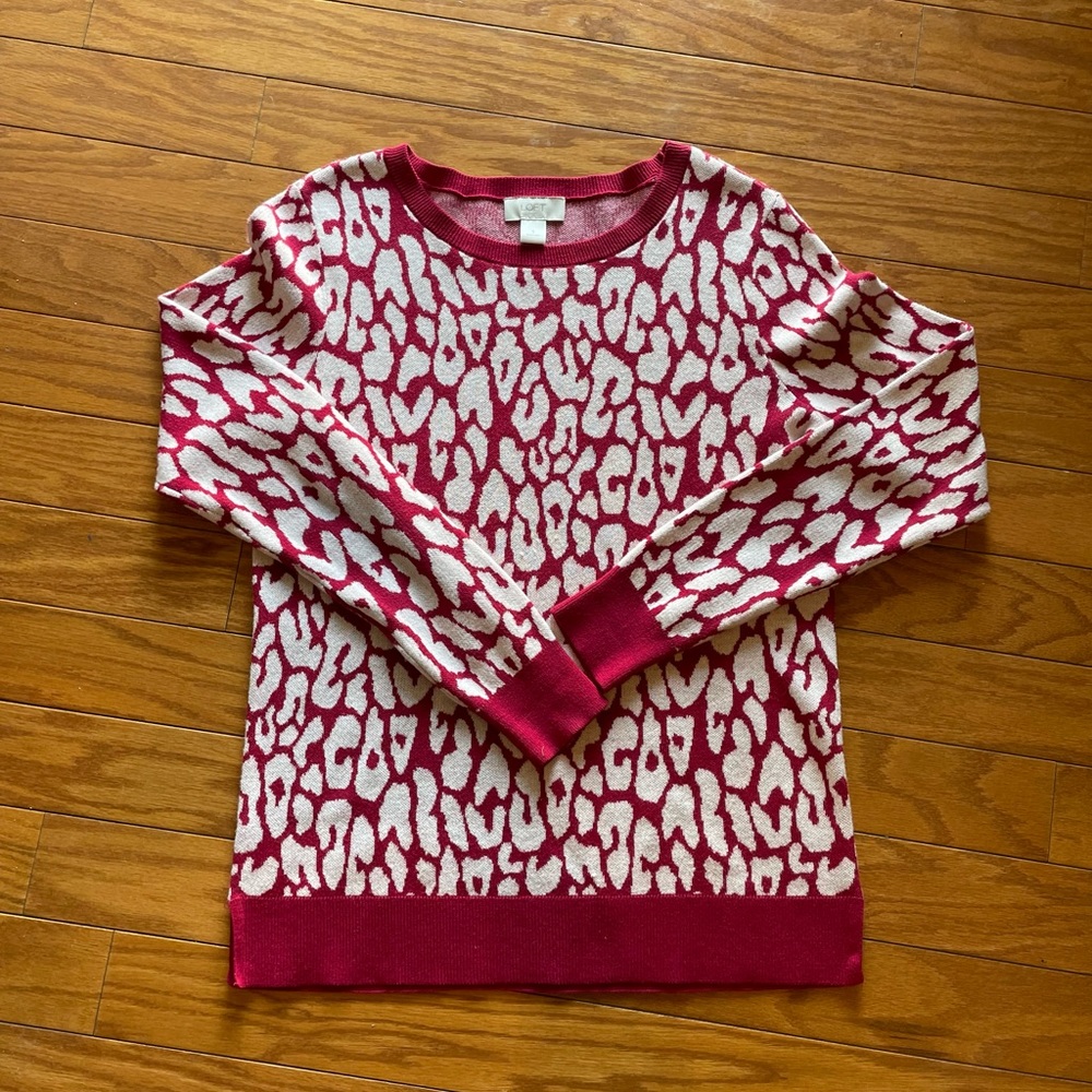 LOFT leopard sweater size small